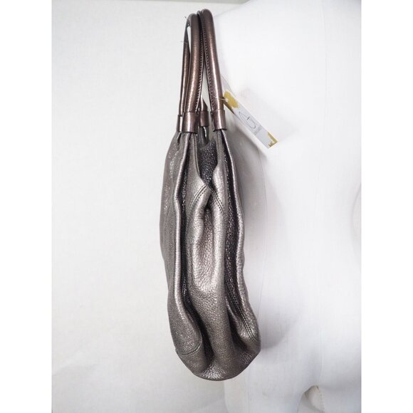 Kate Spade New York Pebbled Shimmering Silver Leather Buckle Closure Hobo Bag - Picture 2 of 9